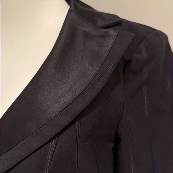 HOST PIC NANETTE LEPORE BLACK TUXEDO JACKET EMBELLISHED LARGE RHINESTONE CLOSE 2